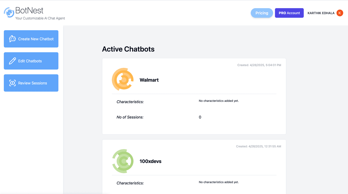 Manage Chatbots